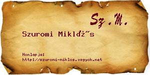Szuromi Miklós névjegykártya