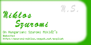 miklos szuromi business card
